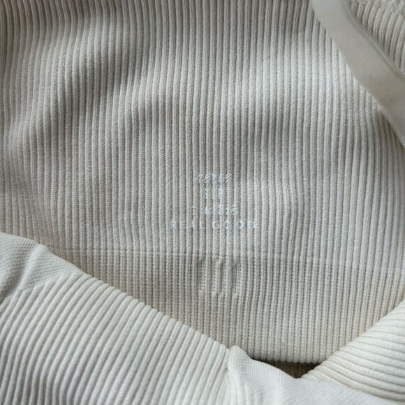 Aerie Women's Superchill Seamless Ribbed Scoop Bralette Size S Tan and White - Picture 4 of 4